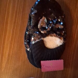 Simply Southern Black Sequin Slippers